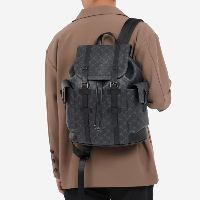 Full printing monogram pattern men's backpack