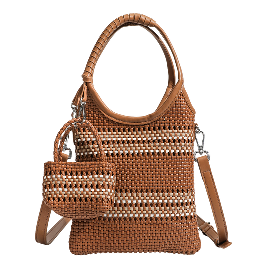 Trendy niche woven phone bag versatile hollow shoulder bag