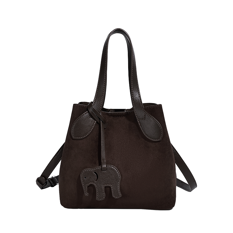 Classic Luxury Women's Suede Tote Bags with Long Strap