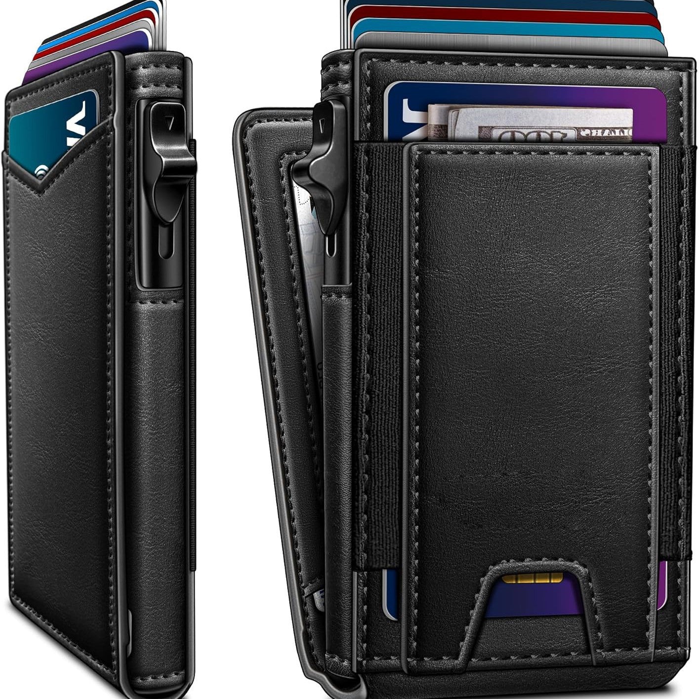 RFID-blocking wallet ultra-thin aluminium alloy pop-up card men's wallet