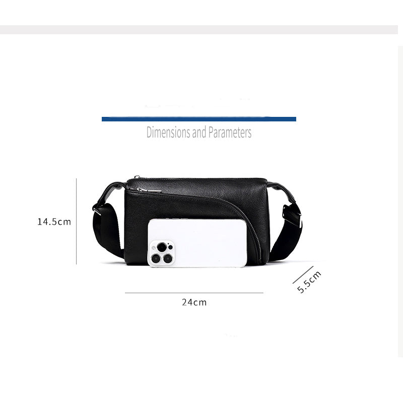 Genuine Leather Men Crossbody Bag