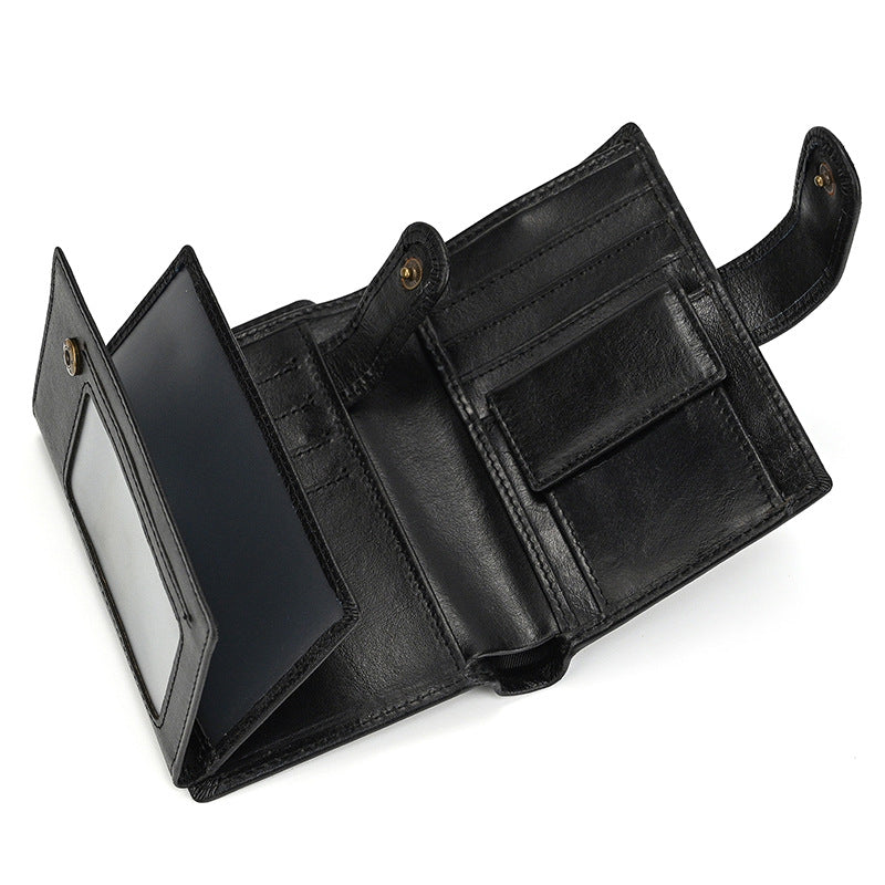 Vintage Crazy Horse Leather Multi‑Function Men Wallet