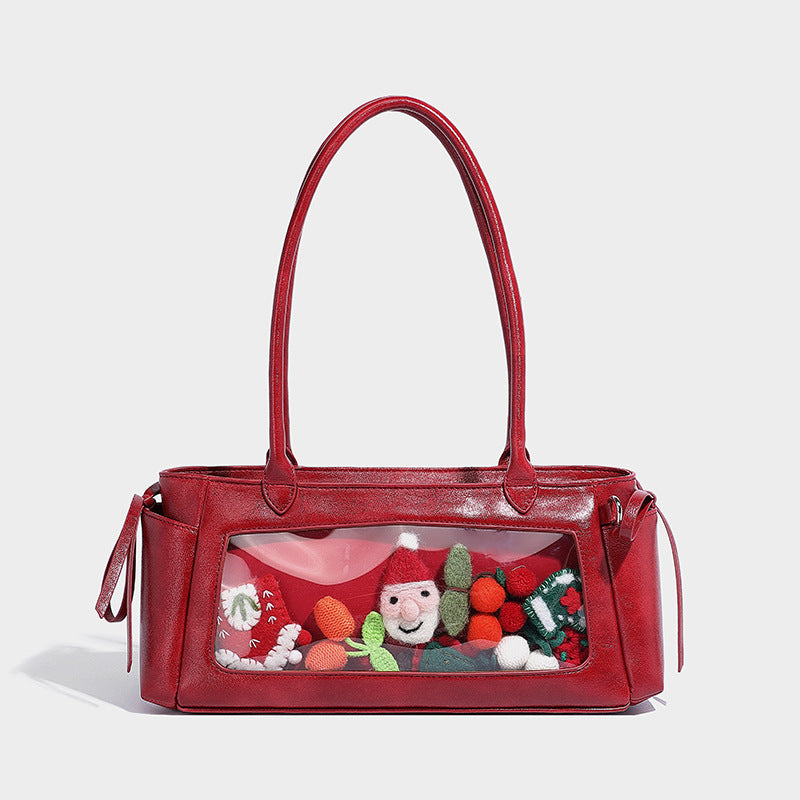 Bow niche design casual lady bag cute and versatile shoulder underarm bag large capacity handbag