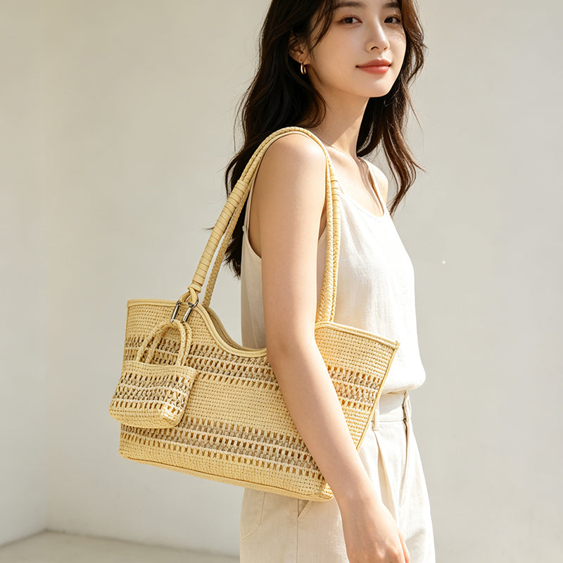 Niche fashion woven vegetable basket women's bag