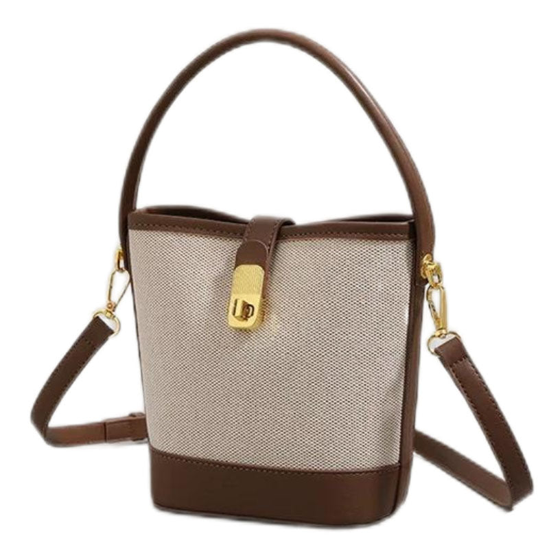 Medium Size Women Bucket Handbag with Detachable Long Strap