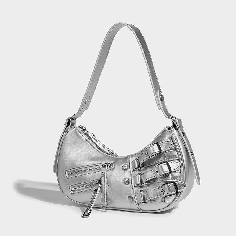 Punk Stud Design Large Capacity Women Underarm Shoulder Bag