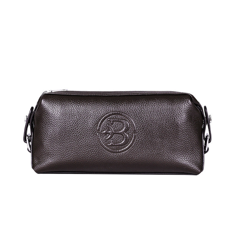 Trendy leather men's clutch bag