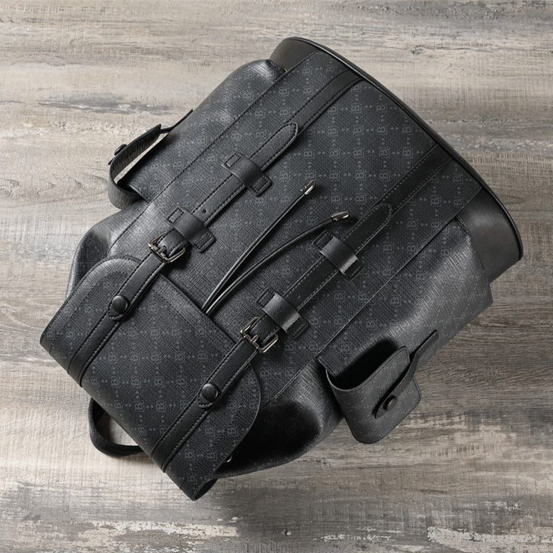 Full printing monogram pattern men's backpack