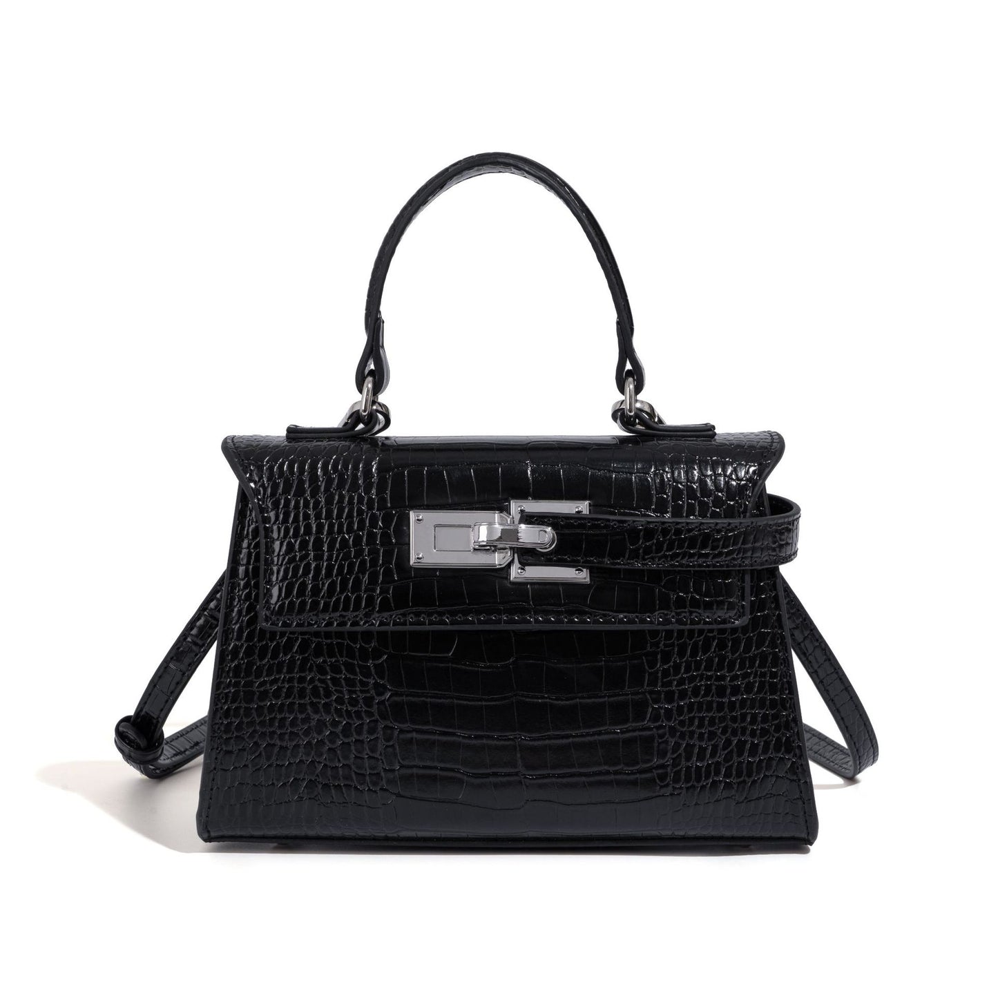 Vegan leather luxury brand design portable women's handbag