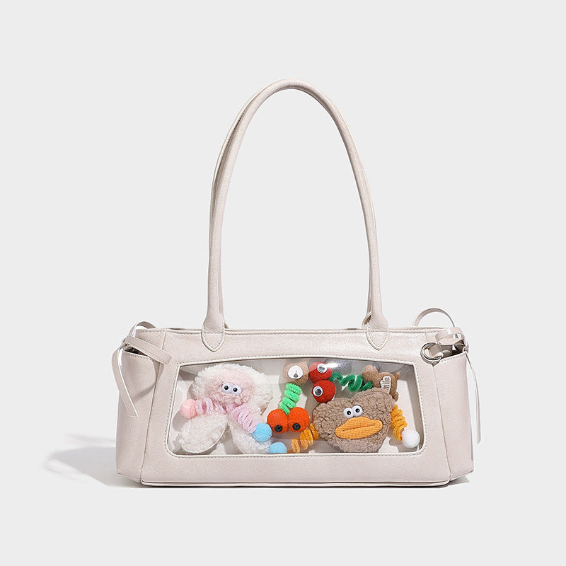 Bow niche design casual lady bag cute and versatile shoulder underarm bag large capacity handbag