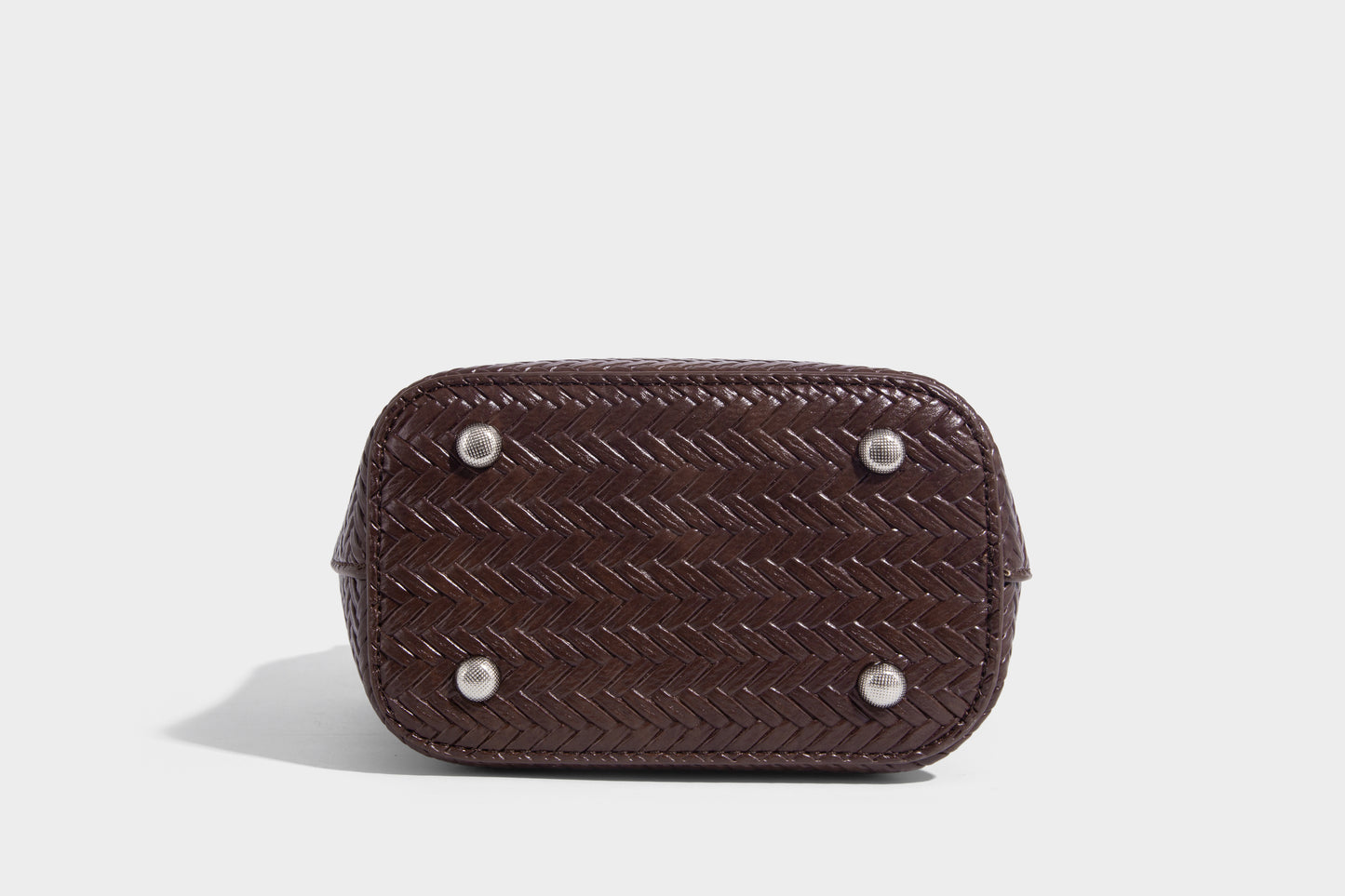 Red color women fashion bucket bag with removable long strap