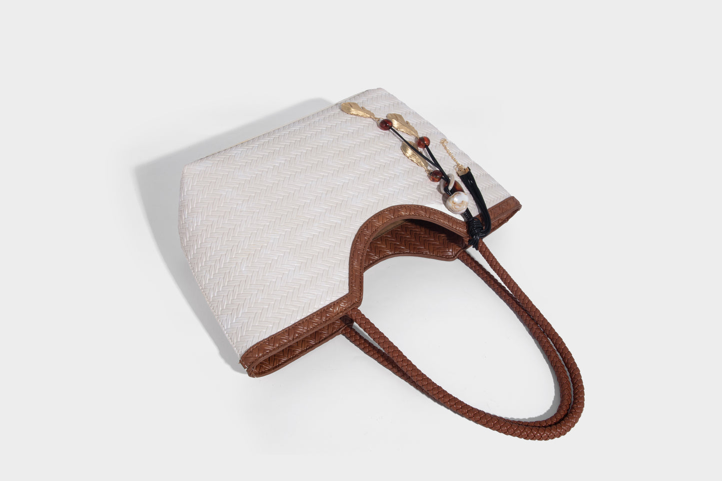 Stylish Lady Woven design fabric Women Handbag