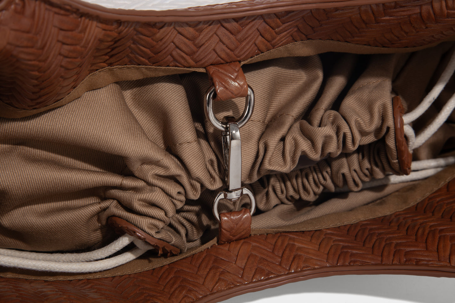 Stylish Lady Woven design fabric Women Handbag