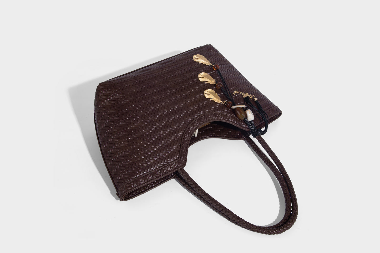 Stylish Lady Woven design fabric Women Handbag