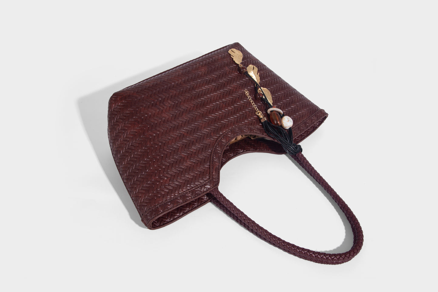 Stylish Lady Woven design fabric Women Handbag