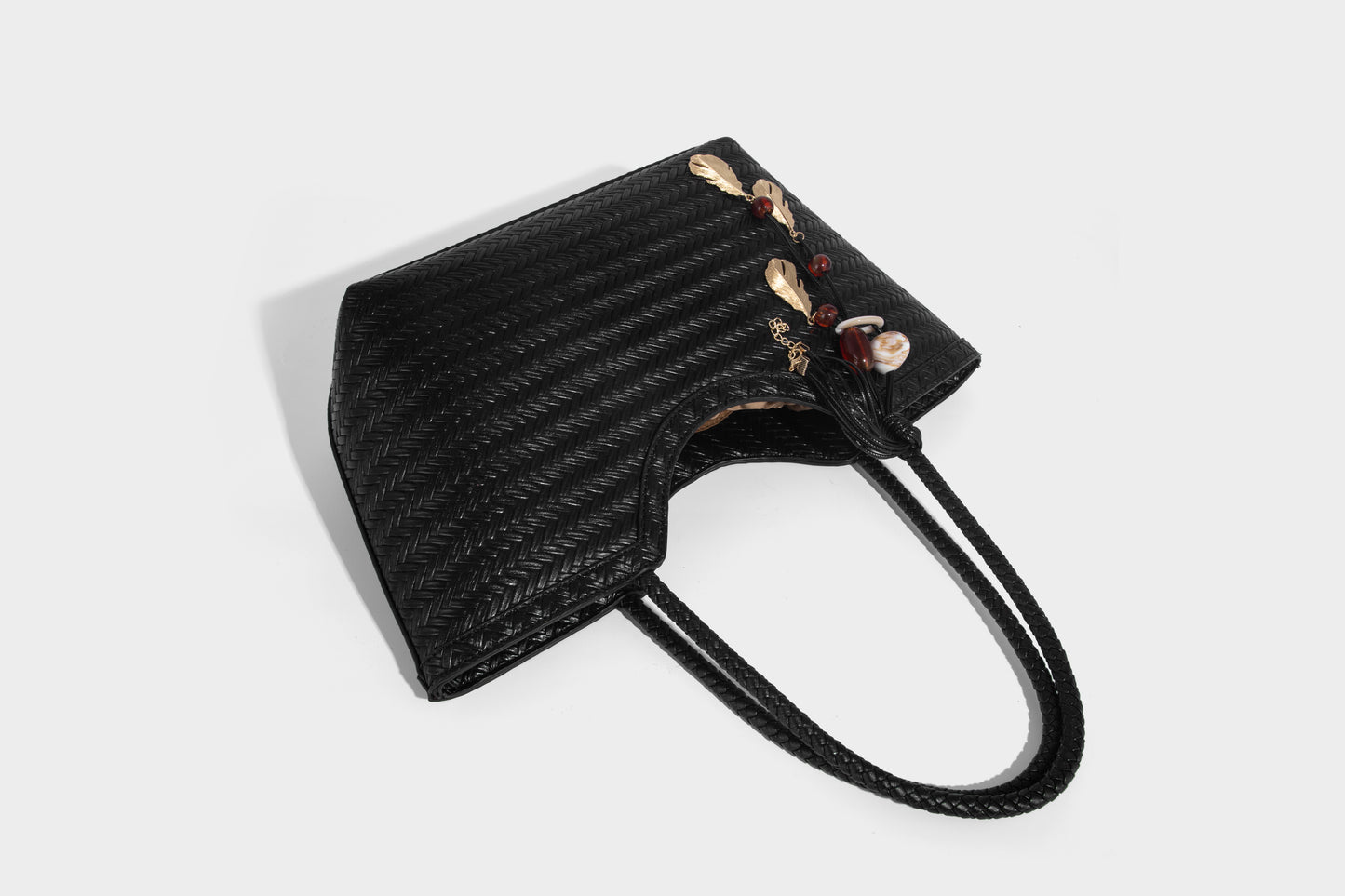 Stylish Lady Woven design fabric Women Handbag