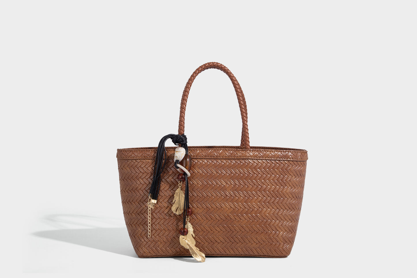 Woven design vegan leather luxury women's handbag