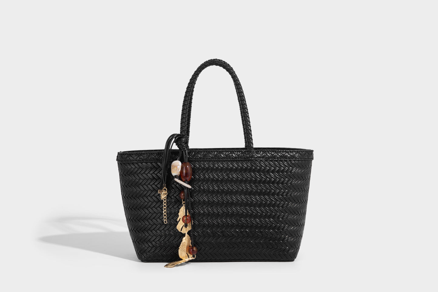 Woven design vegan leather luxury women's handbag