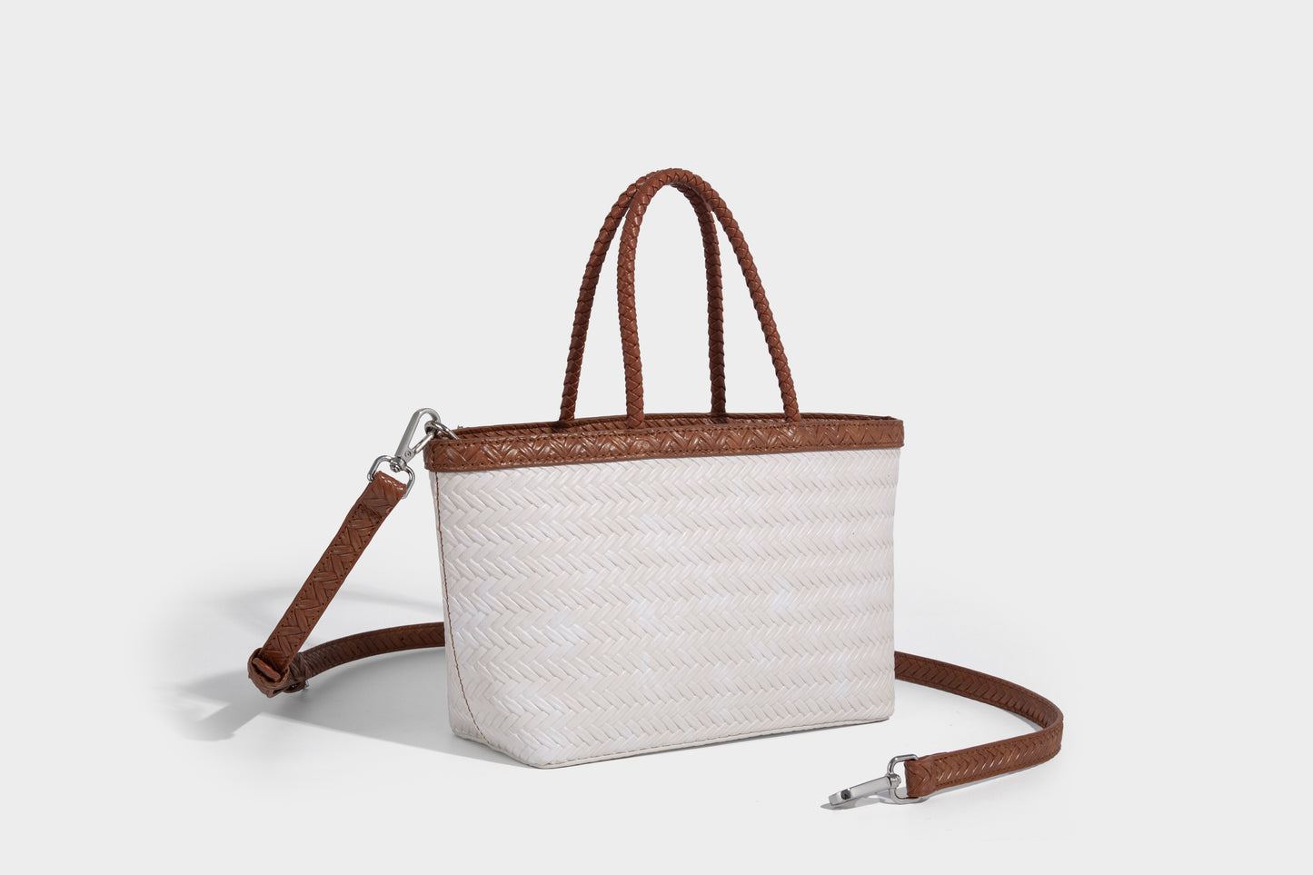 Woven design vegan leather luxury women's handbag