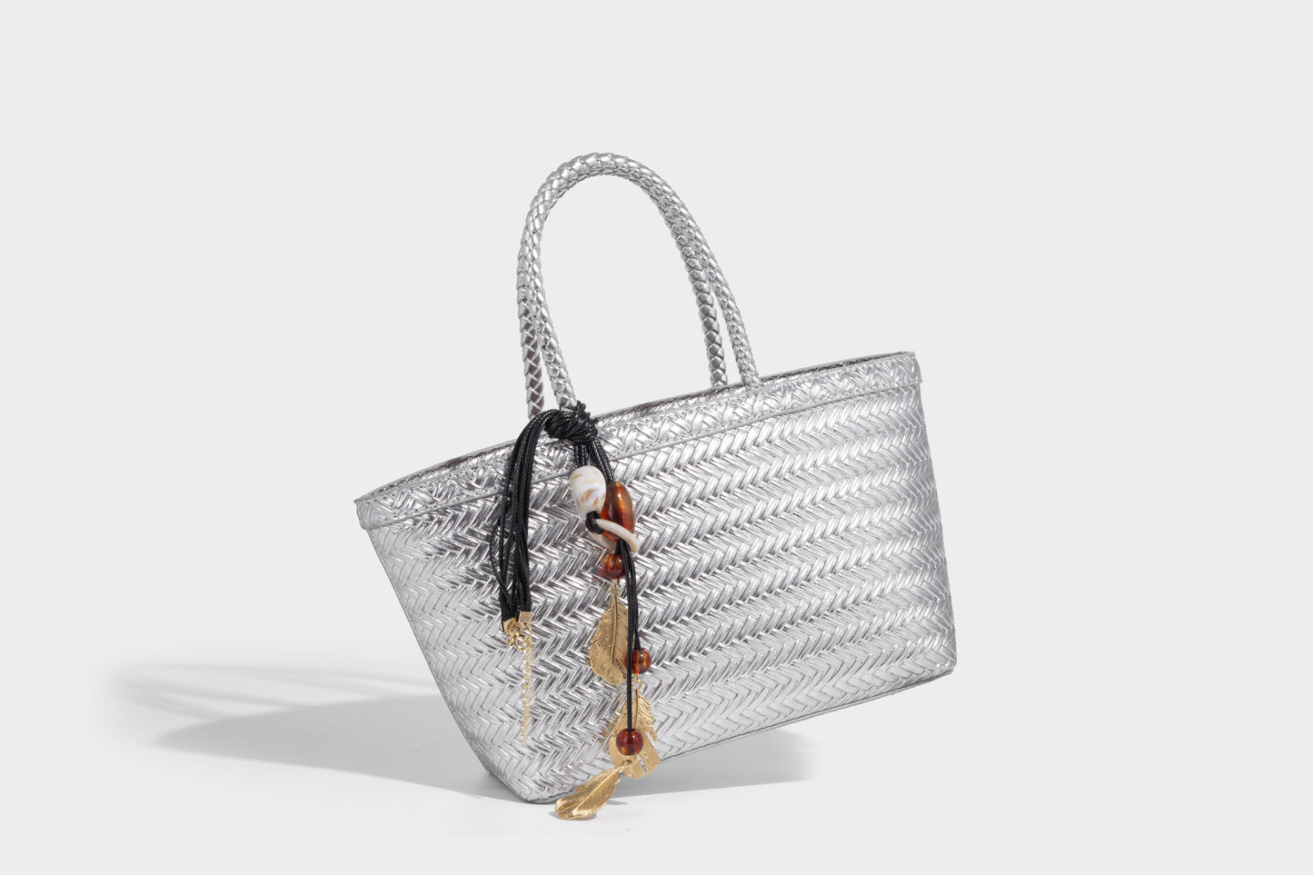 Woven design vegan leather luxury women's handbag