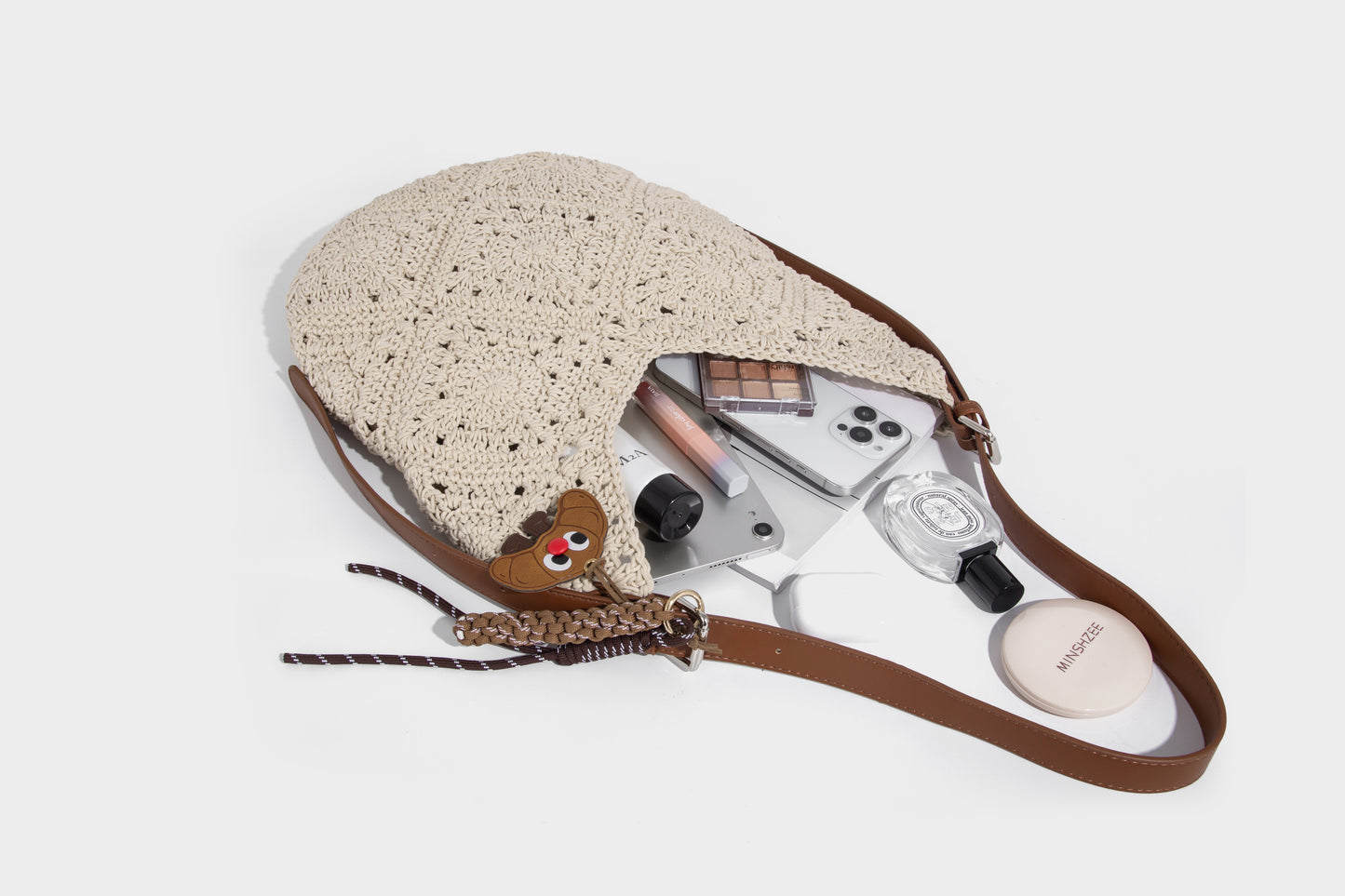 Fashion lady woven fabric handbag