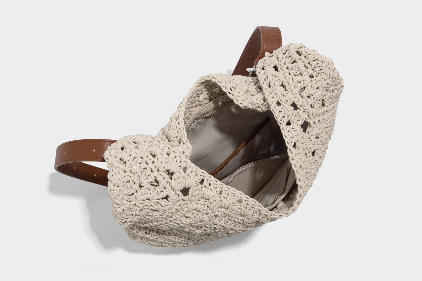 Fashion lady woven fabric handbag