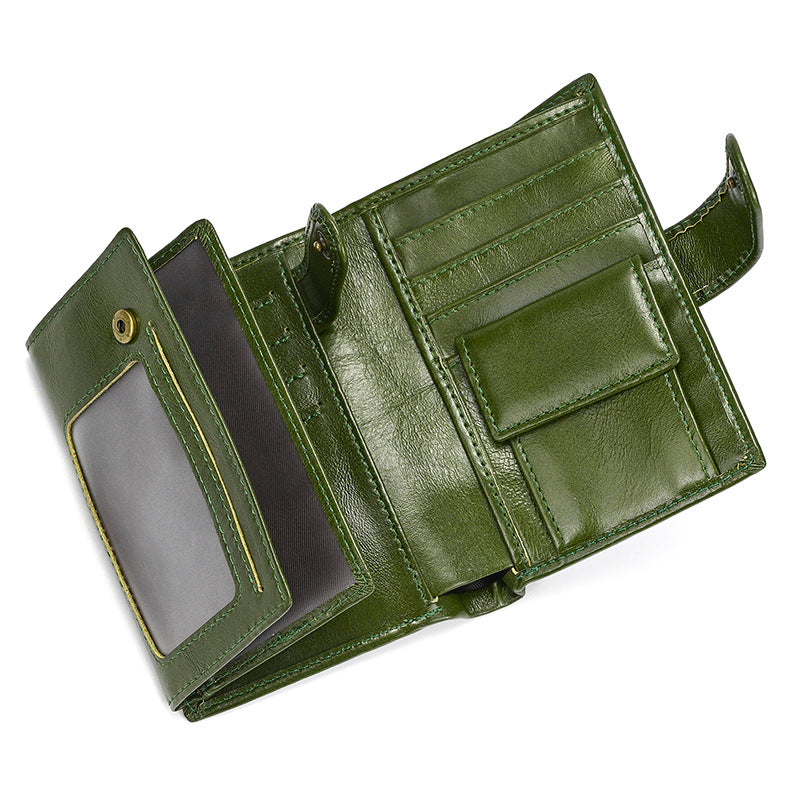 Vintage Crazy Horse Leather Multi‑Function Men Wallet
