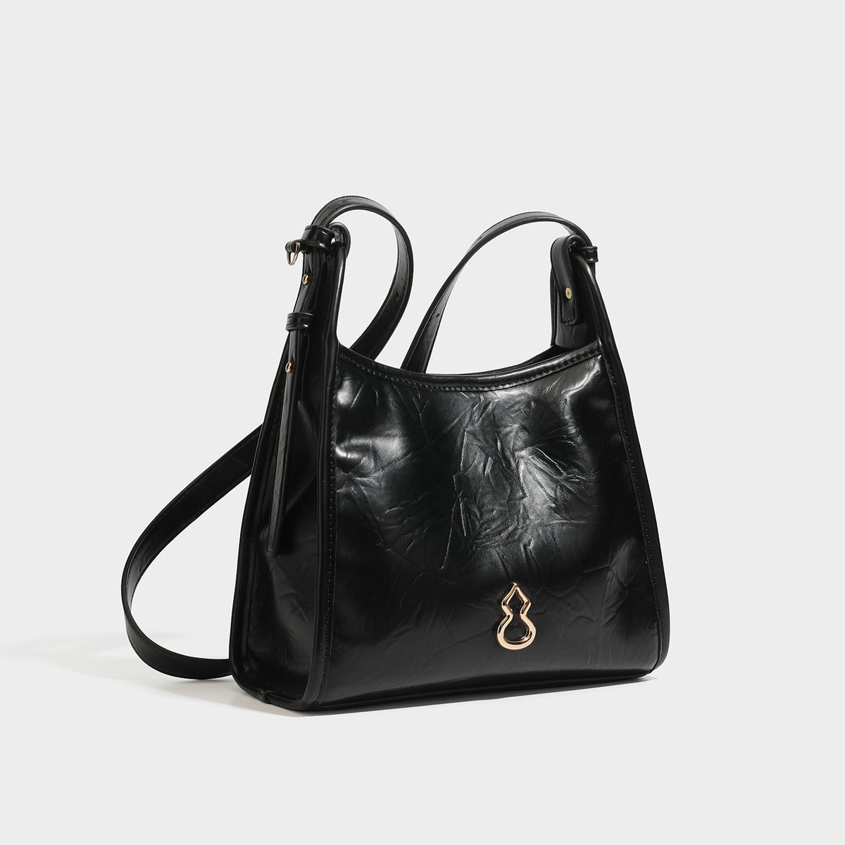 Women Crinkle Leather Hobo Bag