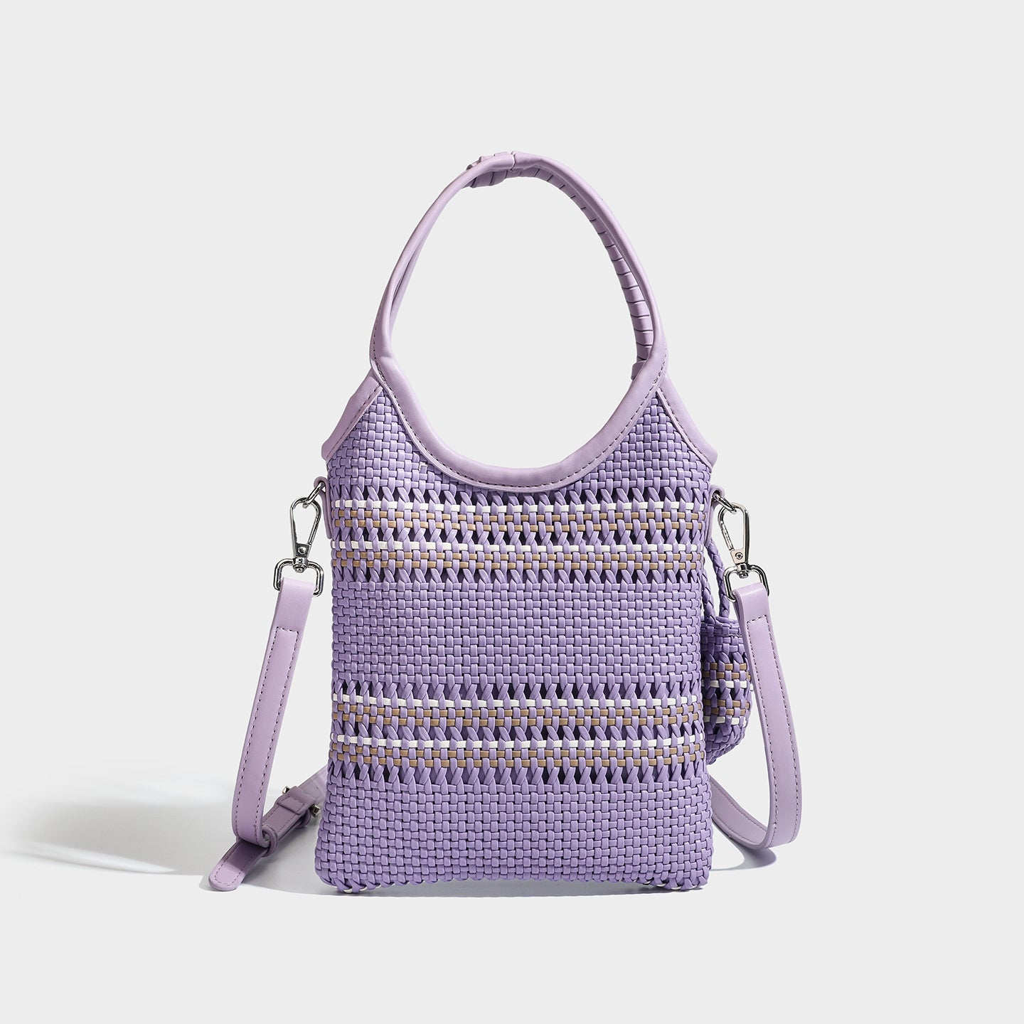 Trendy niche woven phone bag versatile hollow shoulder bag