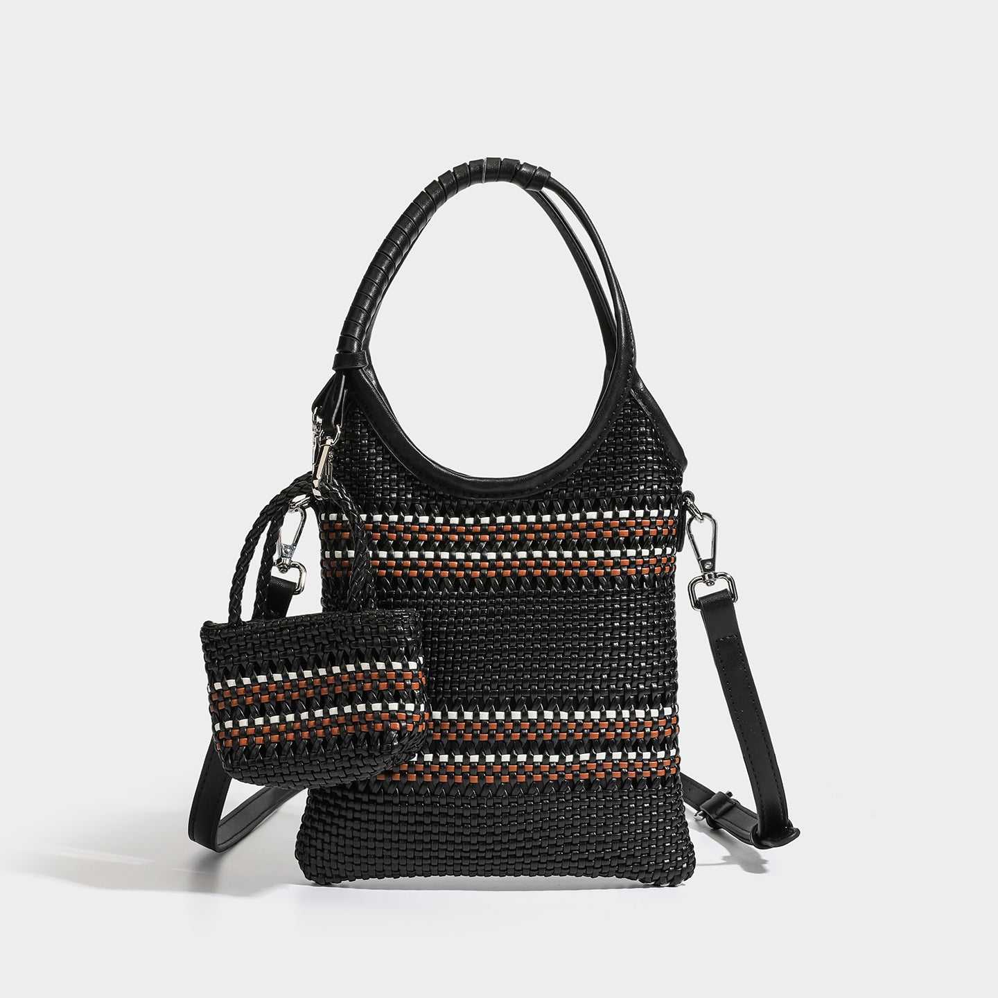 Trendy niche woven phone bag versatile hollow shoulder bag
