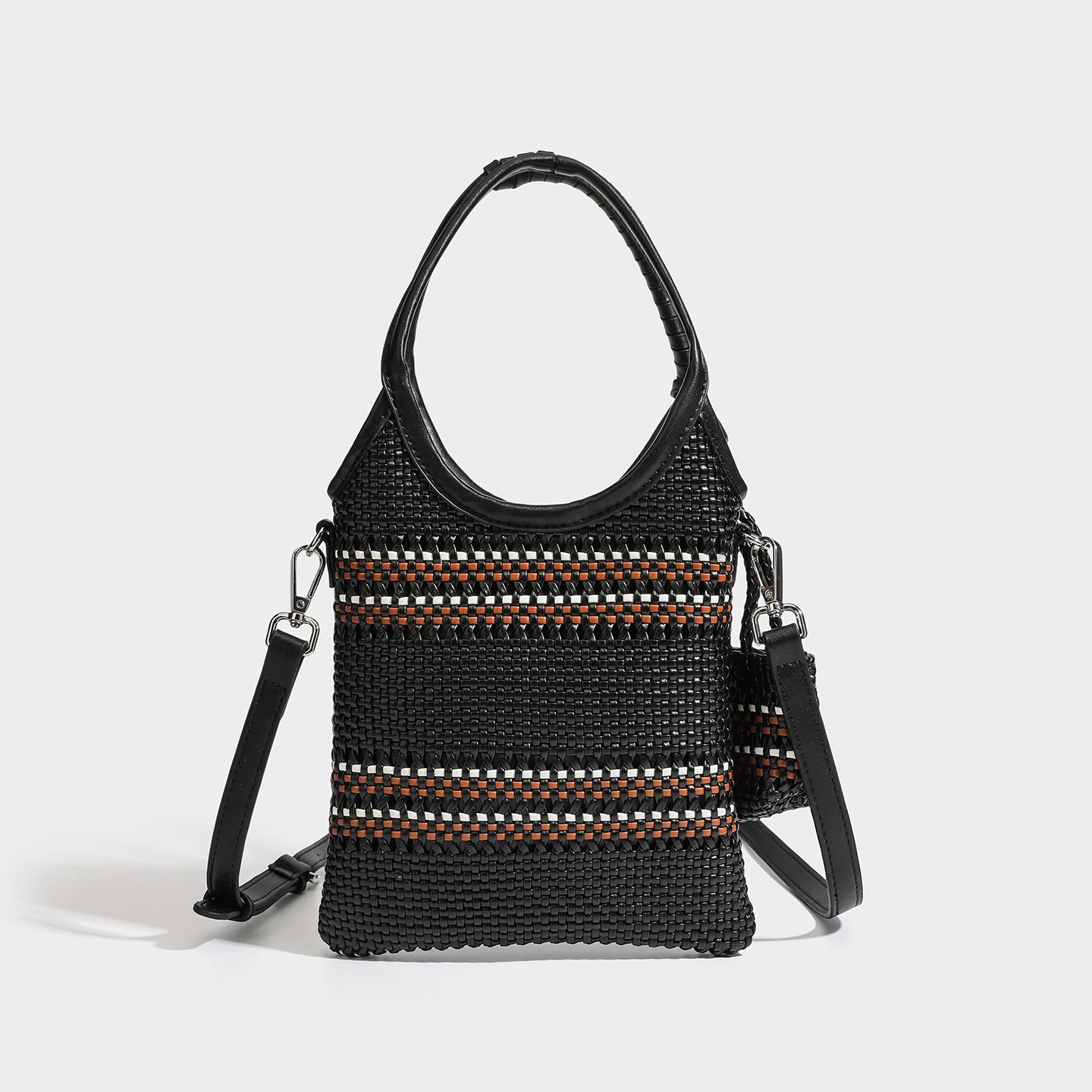 Trendy niche woven phone bag versatile hollow shoulder bag