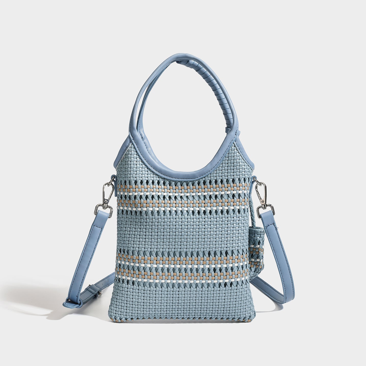 Trendy niche woven phone bag versatile hollow shoulder bag