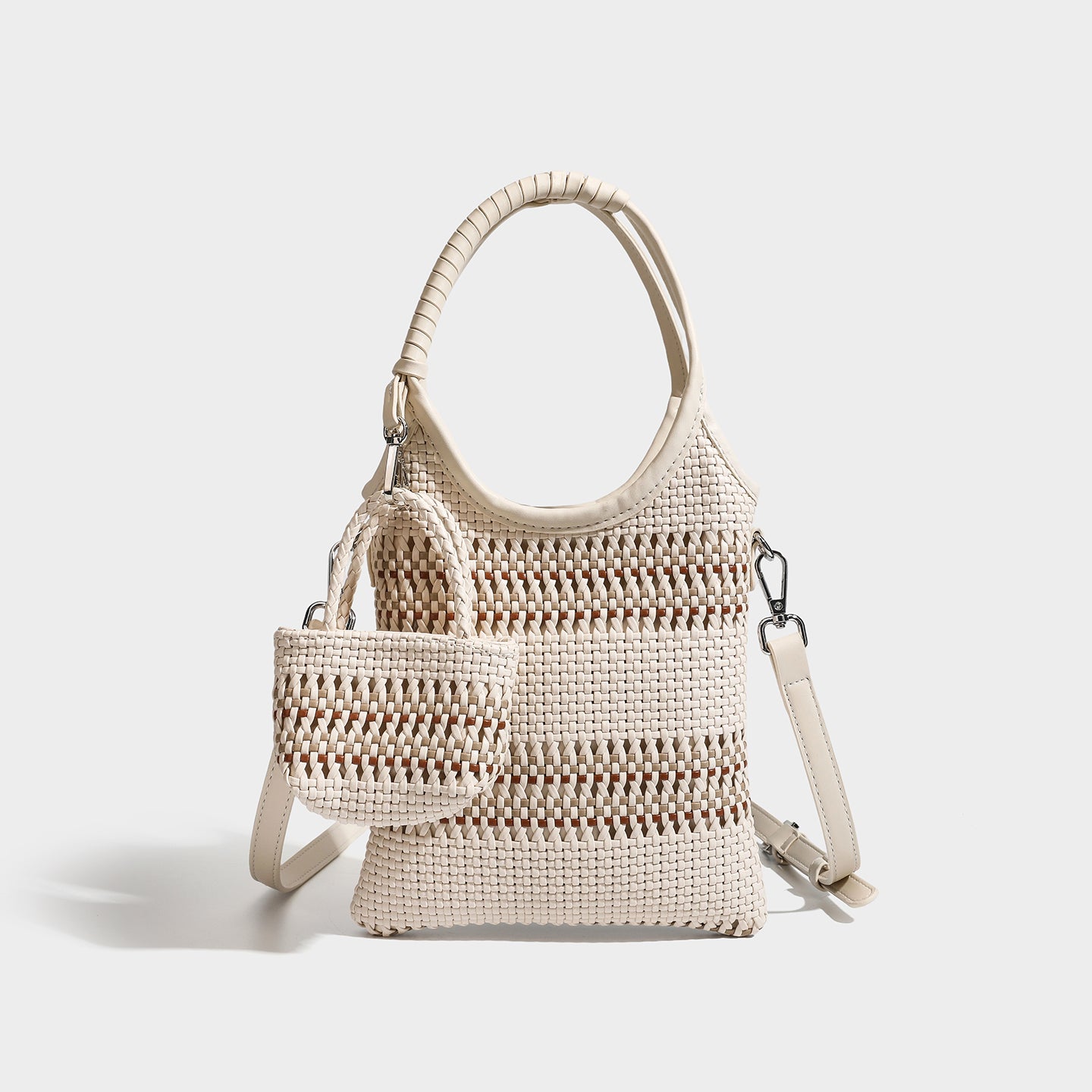 Trendy niche woven phone bag versatile hollow shoulder bag