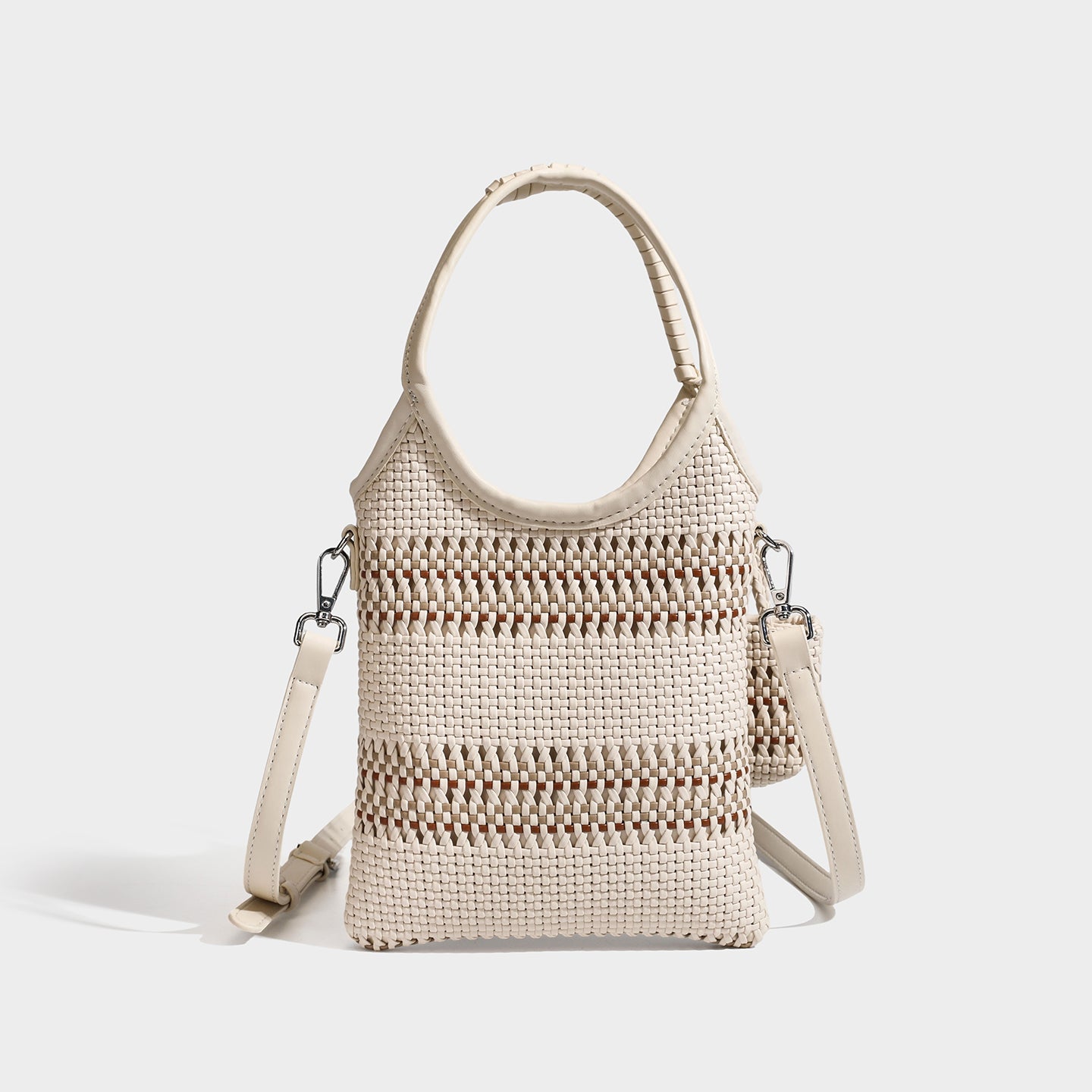 Trendy niche woven phone bag versatile hollow shoulder bag