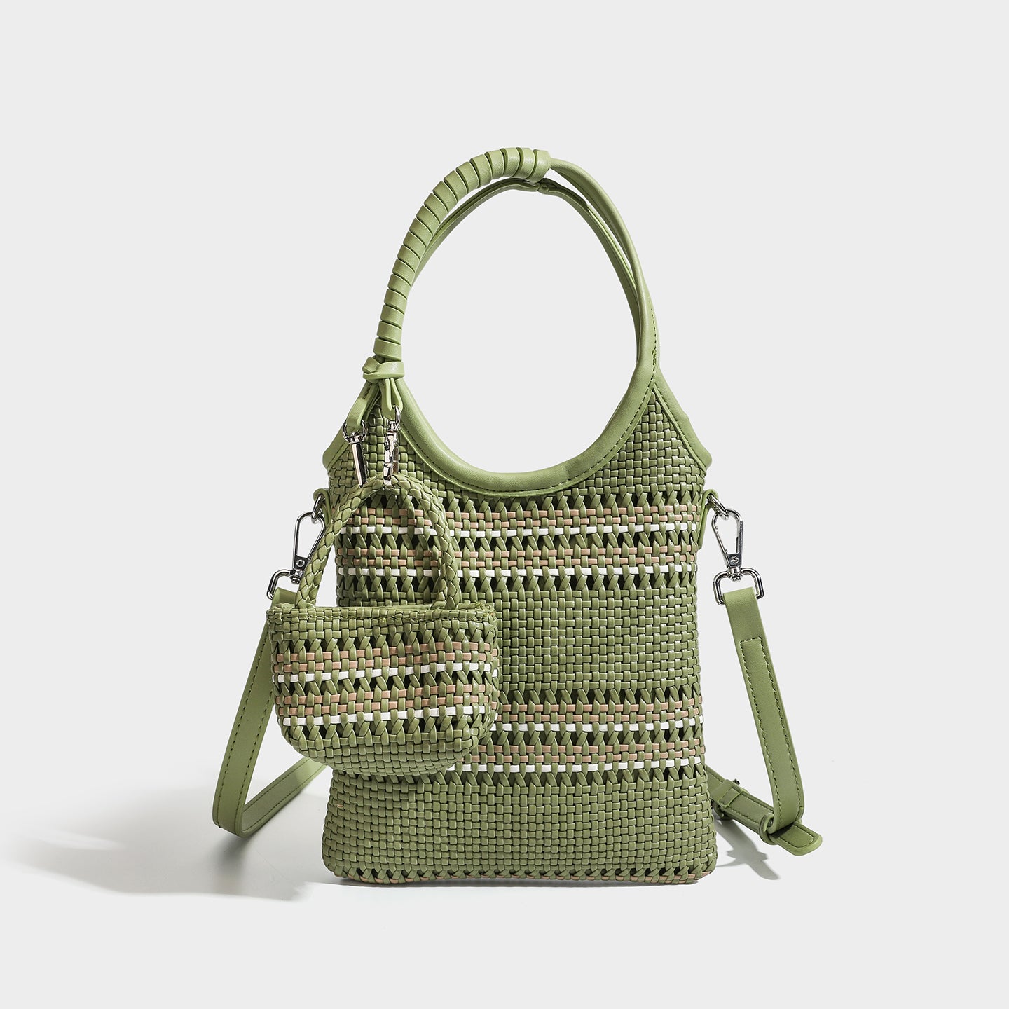 Trendy niche woven phone bag versatile hollow shoulder bag