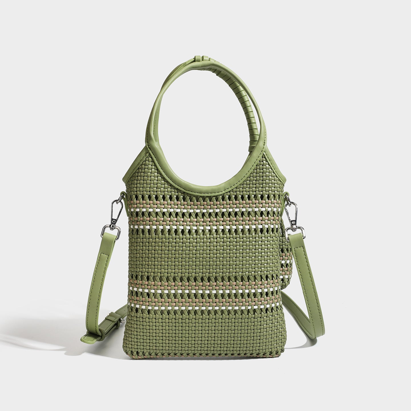 Trendy niche woven phone bag versatile hollow shoulder bag