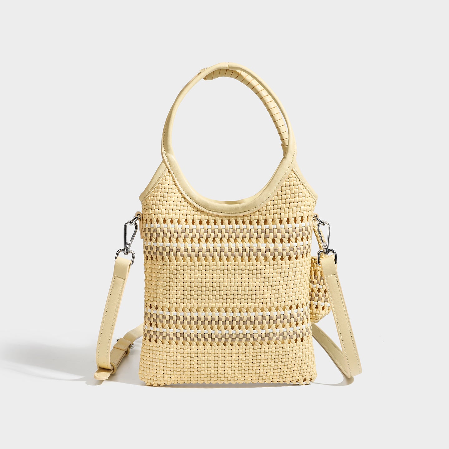 Trendy niche woven phone bag versatile hollow shoulder bag