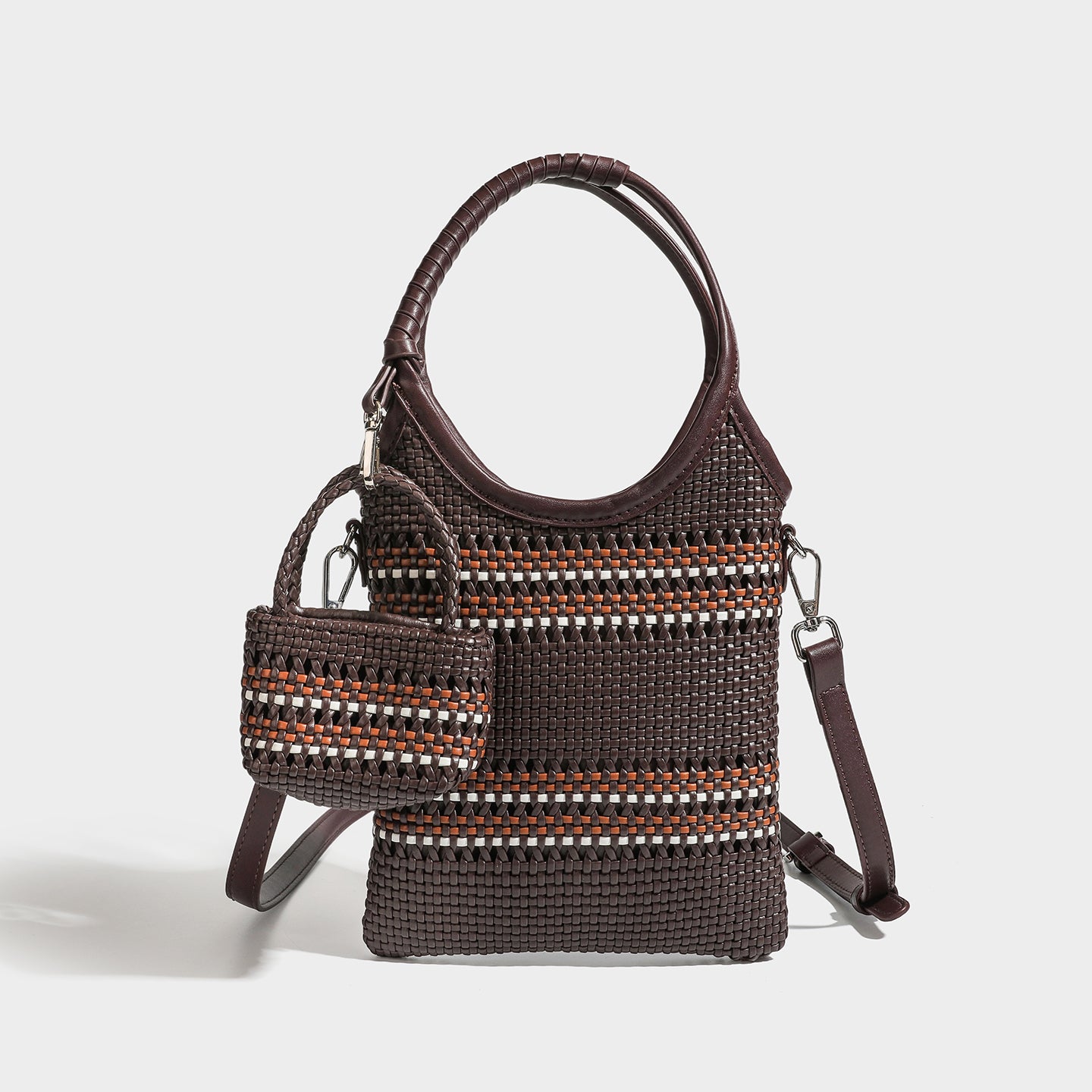 Trendy niche woven phone bag versatile hollow shoulder bag