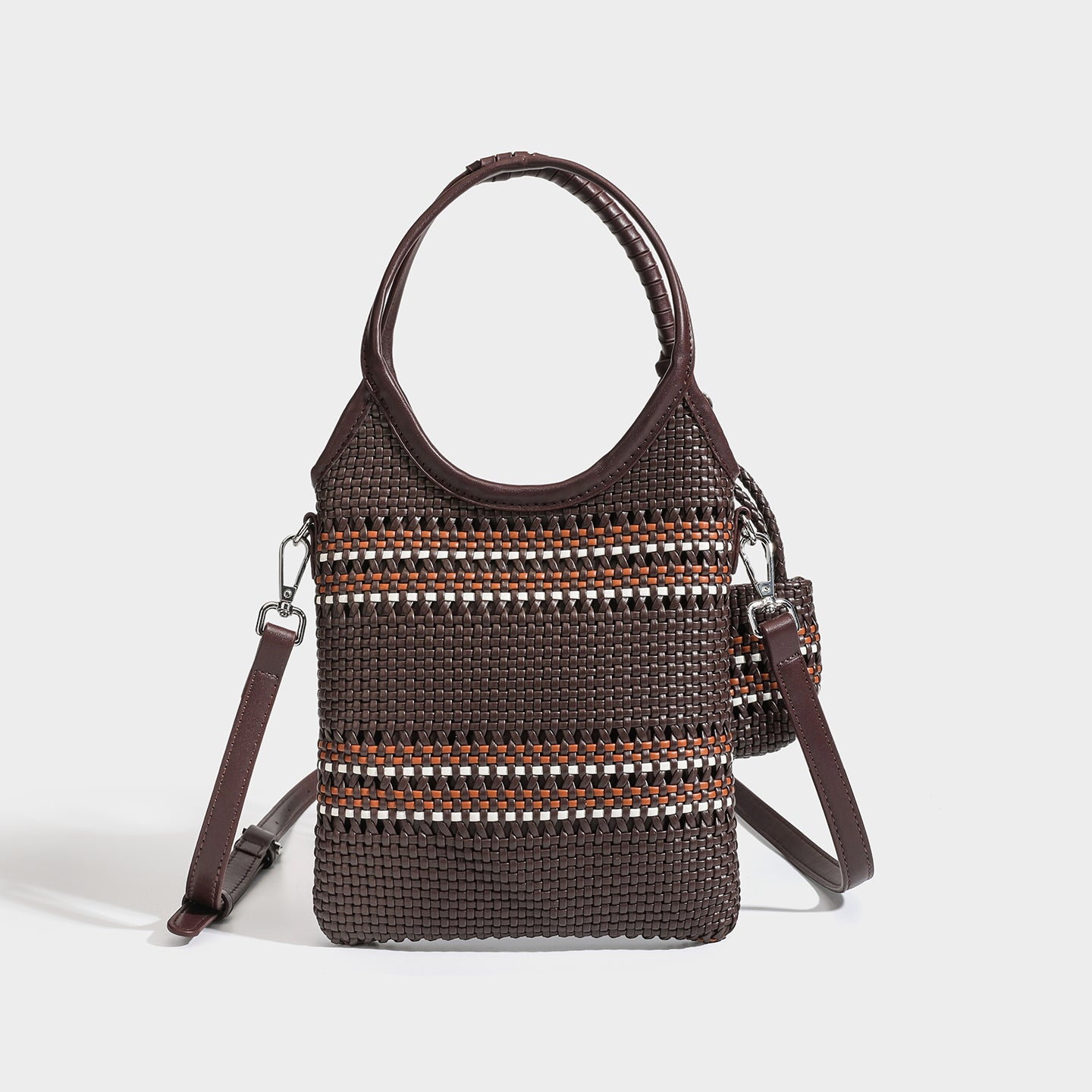 Trendy niche woven phone bag versatile hollow shoulder bag