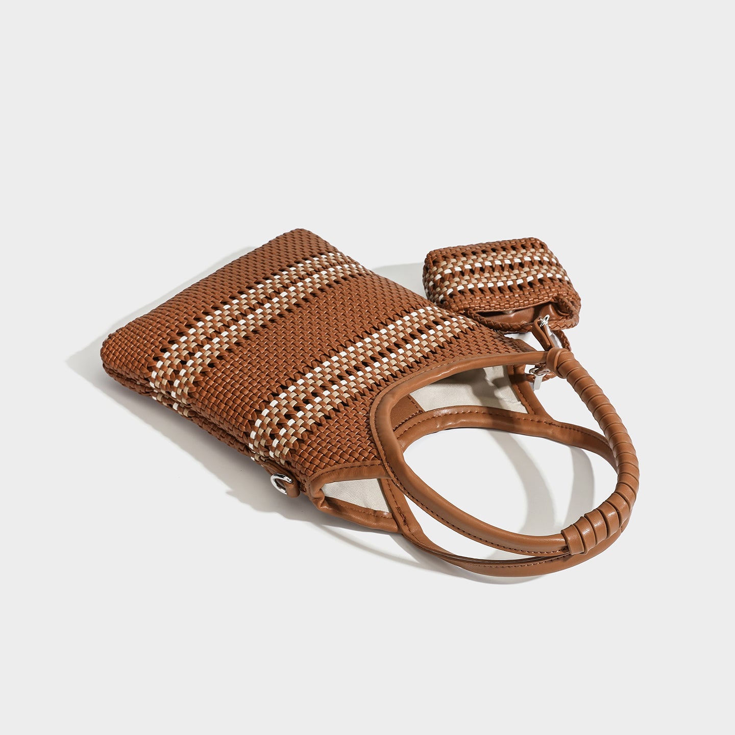Trendy niche woven phone bag versatile hollow shoulder bag