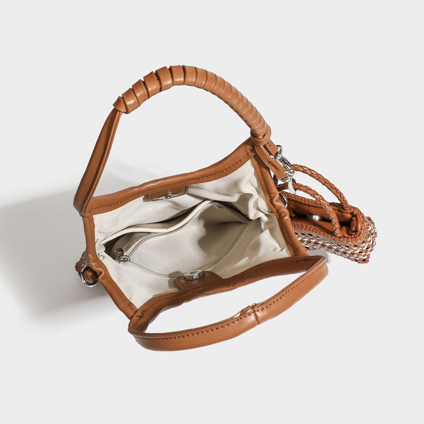 Trendy niche woven phone bag versatile hollow shoulder bag