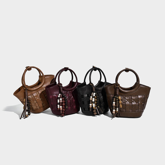 Women's Retro Style Hand Woven Handbags