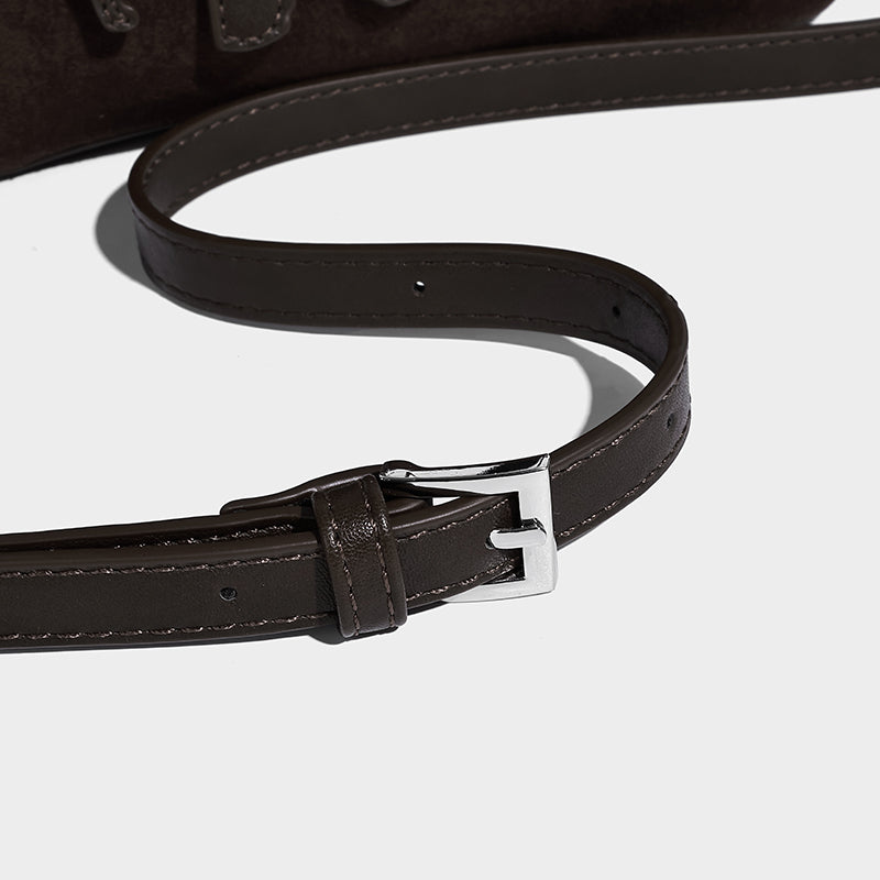 Classic Luxury Women's Suede Tote Bags with Long Strap