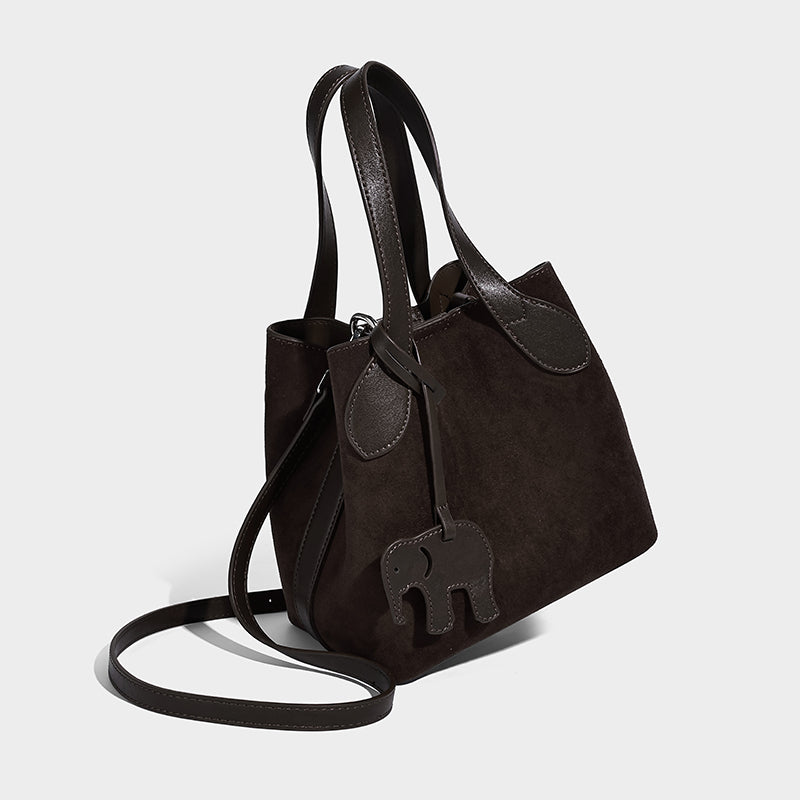 Classic Luxury Women's Suede Tote Bags with Long Strap