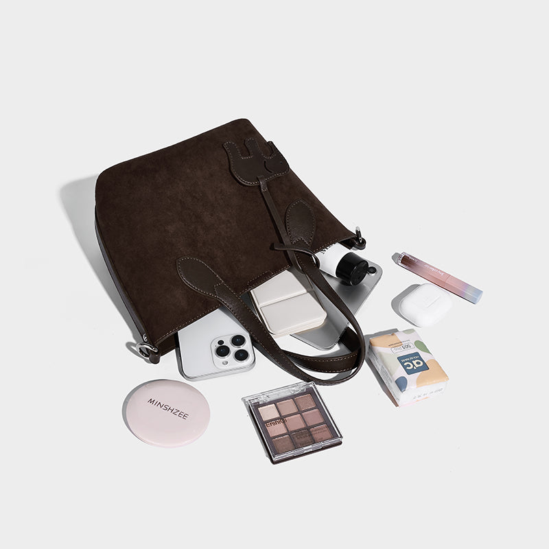 Large Capacity Faux Suede Shoulder Hobo Bag Luxury Suede Handbag Bag for Women