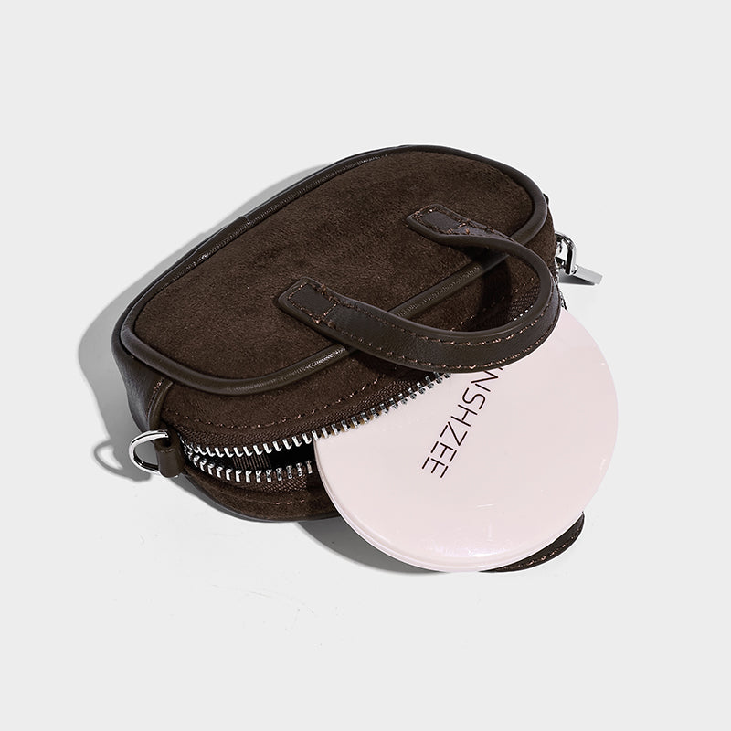 Ladies Casual Popular Faux Suede Women's Handbag with Small Pouch