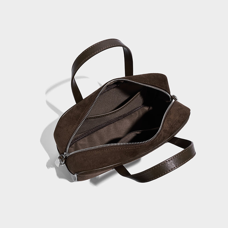 Ladies Casual Popular Faux Suede Women's Handbag with Small Pouch