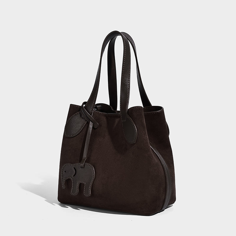 Classic Luxury Women's Suede Tote Bags with Long Strap