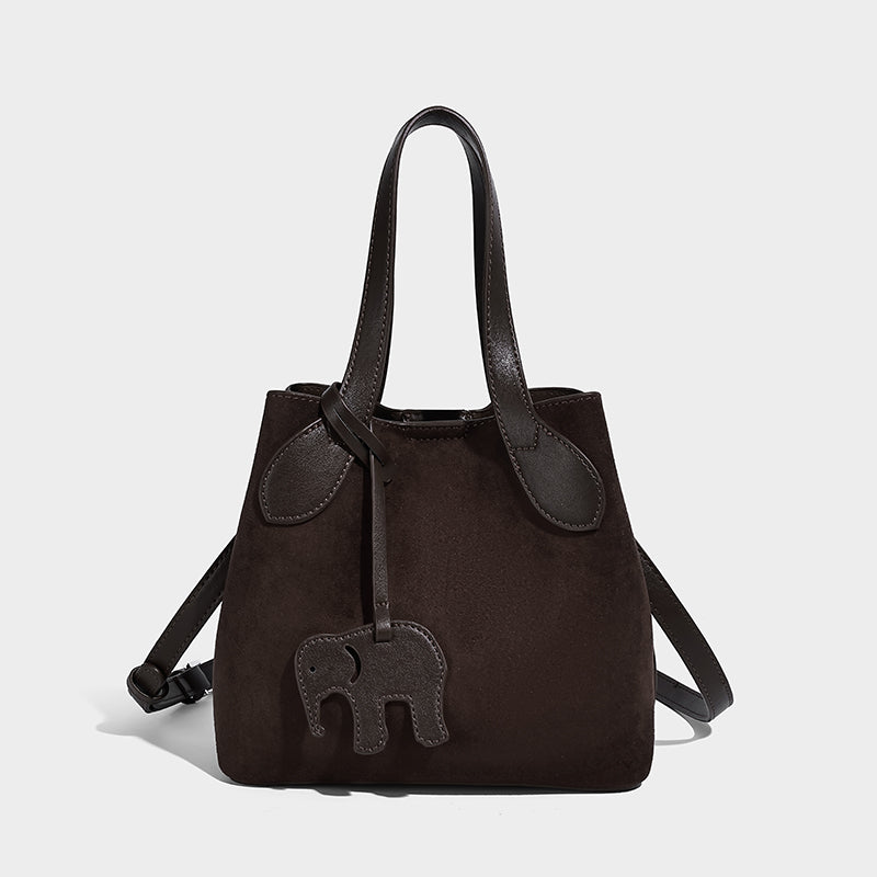 Classic Luxury Women's Suede Tote Bags with Long Strap