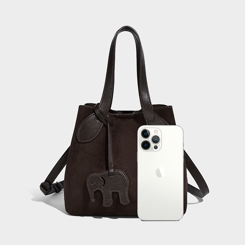 Classic Luxury Women's Suede Tote Bags with Long Strap